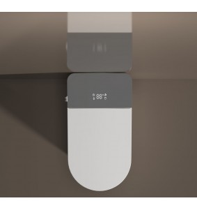 Smart Toilet,One Piece Bidet Toilet with Warm Water and Dryer,Blackout can Flush,Foot Sensor Operation,Heated Bidet Seat, Auto Smart Toilet with Night Light for Bathrooms