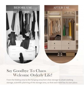Closet Organizers and Storage, Wardrobe Closet Organizer System with Closet Drawers, Clothes Organizer with Closet Shelves Wall Mounted