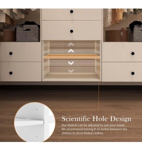 Closet Organizers and Storage, Wardrobe Closet Organizer System with Closet Drawers, Clothes Organizer with Closet Shelves Wall Mounted