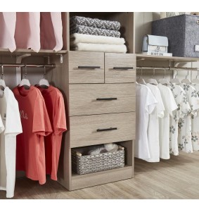 Closet Organizer System with 3 Shelf Towers,Closet System with 4 Drawers Armoire Wardrobe Closet